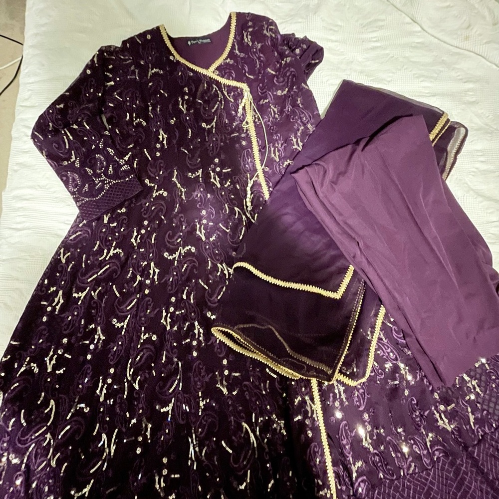 Large purple anarkali